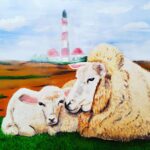 Bild zur Zeit leider nicht verfügbar Schafe vor Leuchtturm